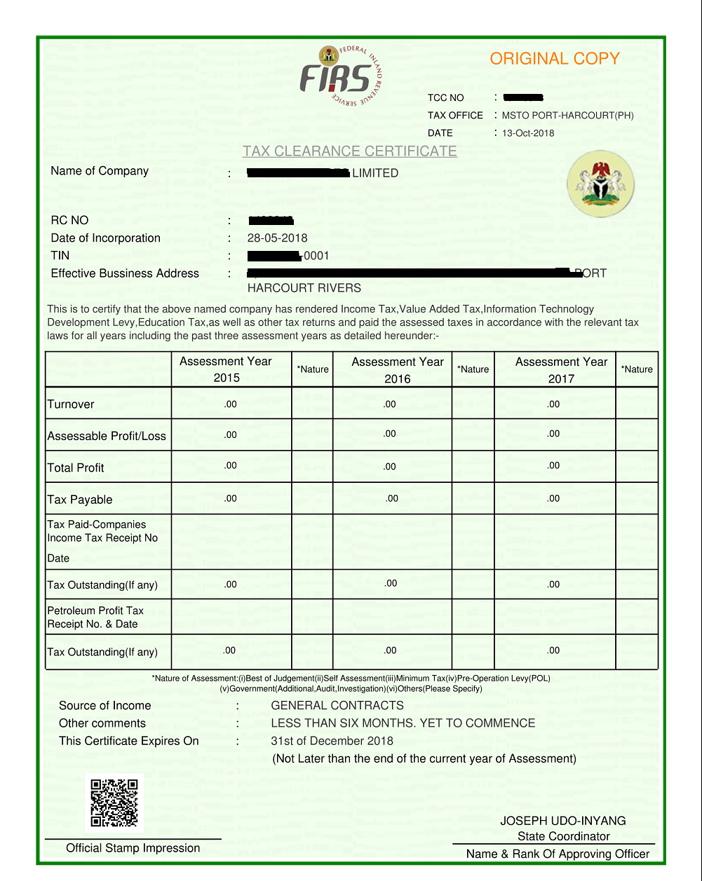 Application For Tax Clearance Certificate Sample : Tax Clearance